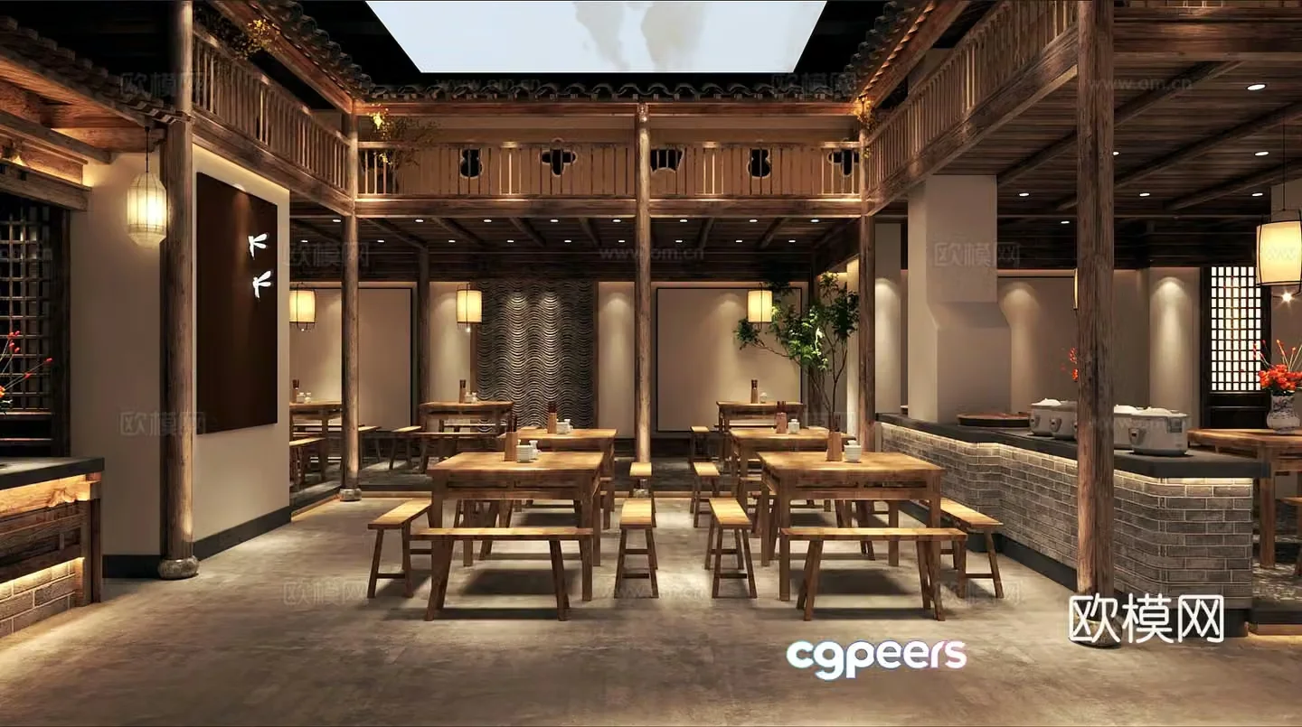 Chinese restaurant 3d model