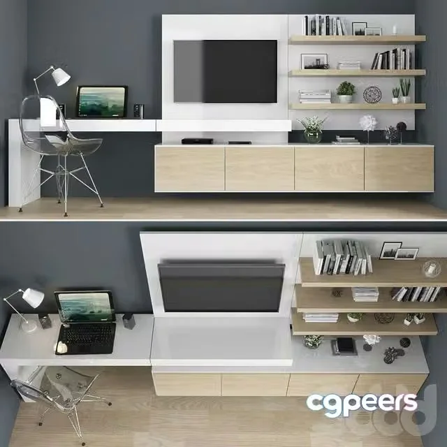 3ds Max Free – TV stand set 05