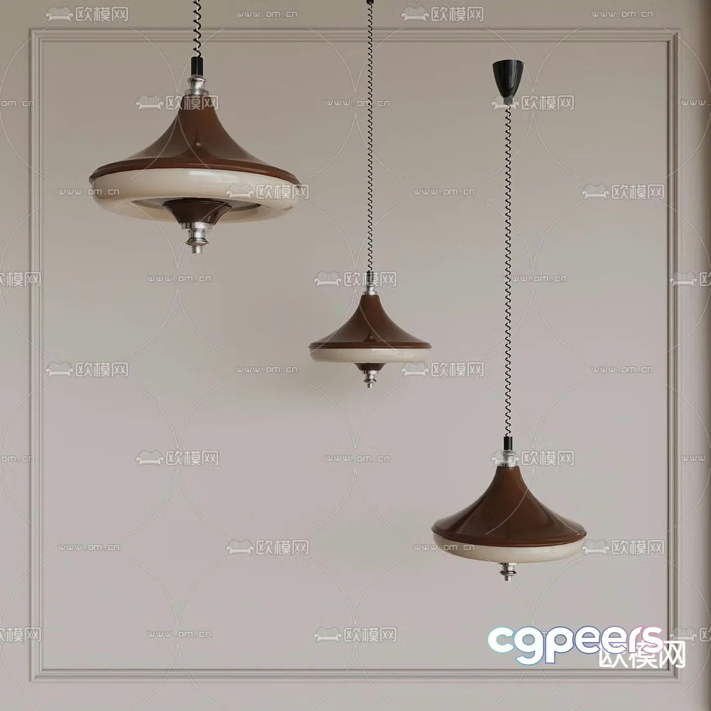Medieval style small chandelier 3D model