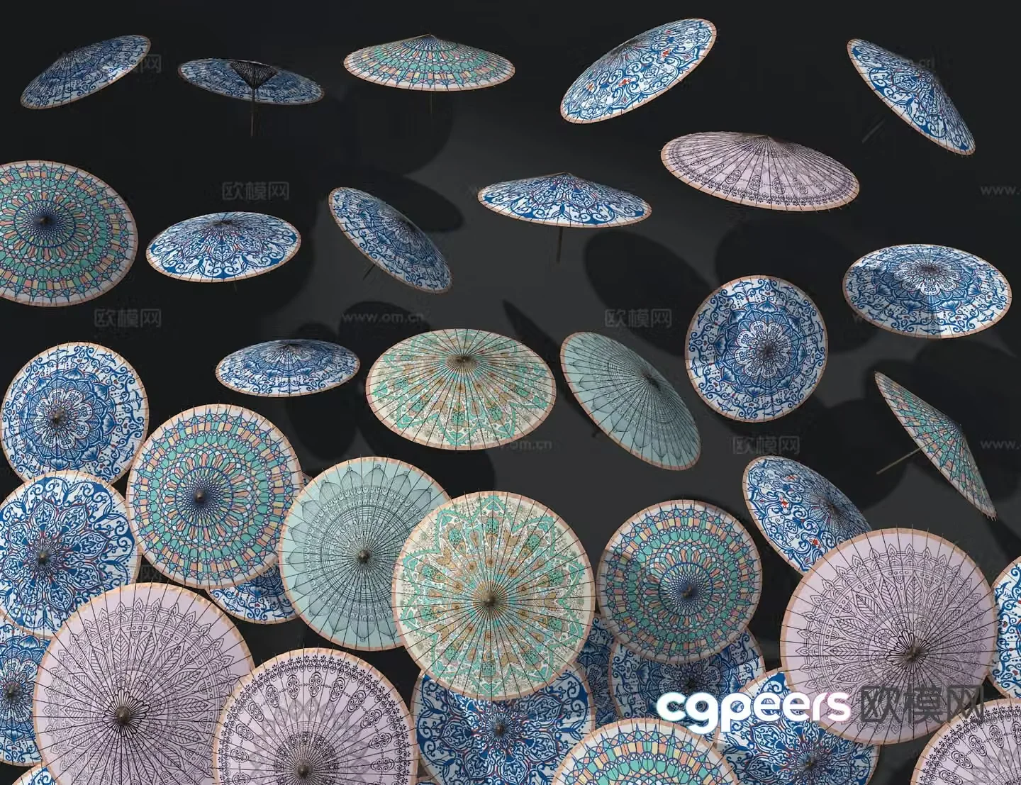 Oil paper umbrella 3d model