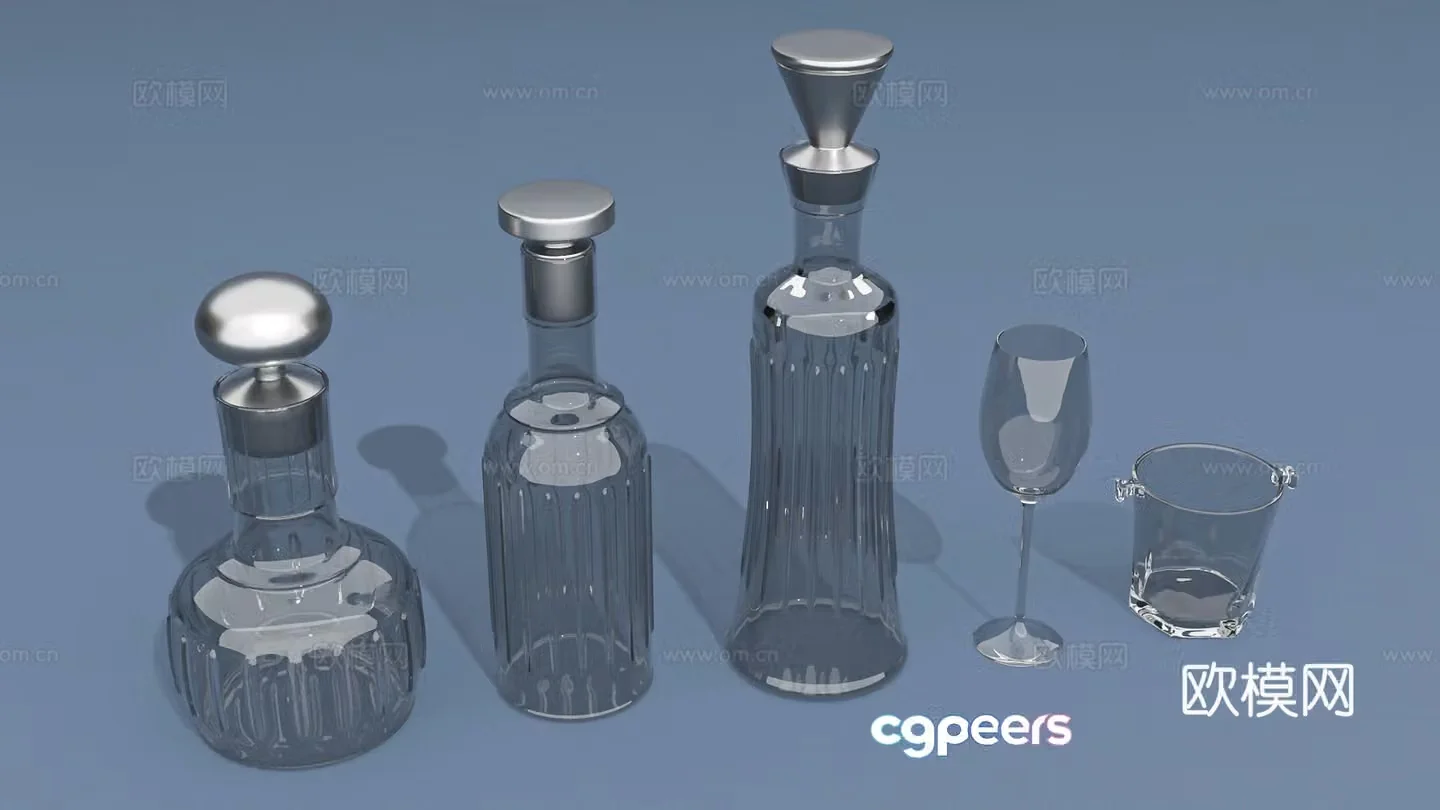 Wine bottle packaging wine divider glass cup water cup crystal cup goblet glass bottle 3d model