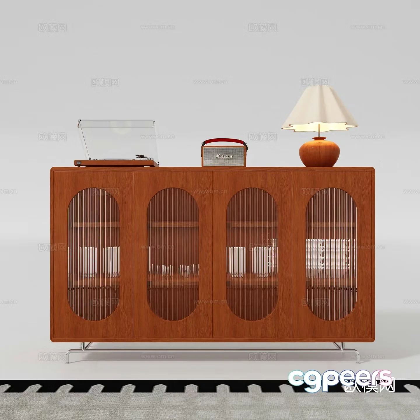 Middle-aged side cabinet 3D model of entrance cabinet