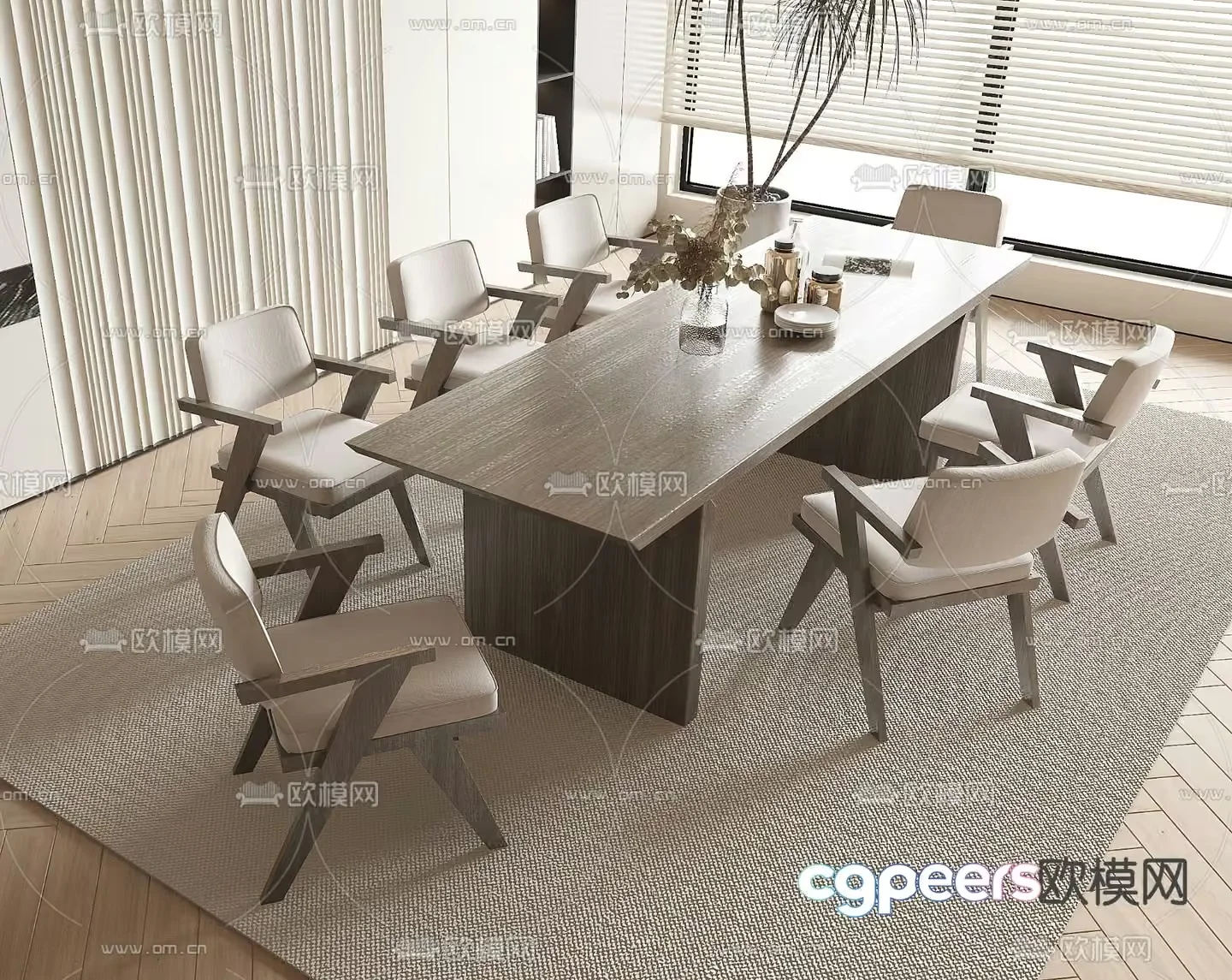 Modern Office Space 3D Model – 4902 – VRAY Render