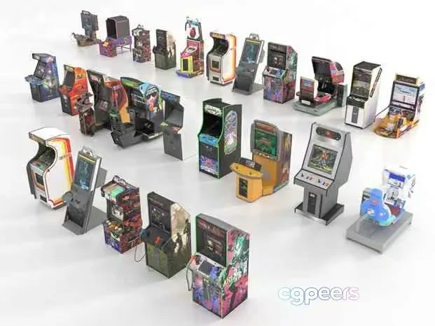 Old Arcade Machines 3D Model – 10064 – VRAY Render