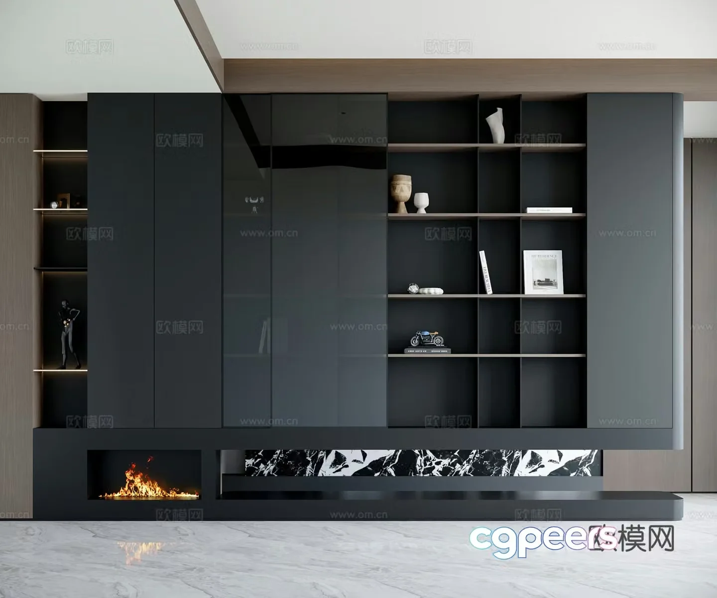 Modern decorative cabinet shelf 3d model