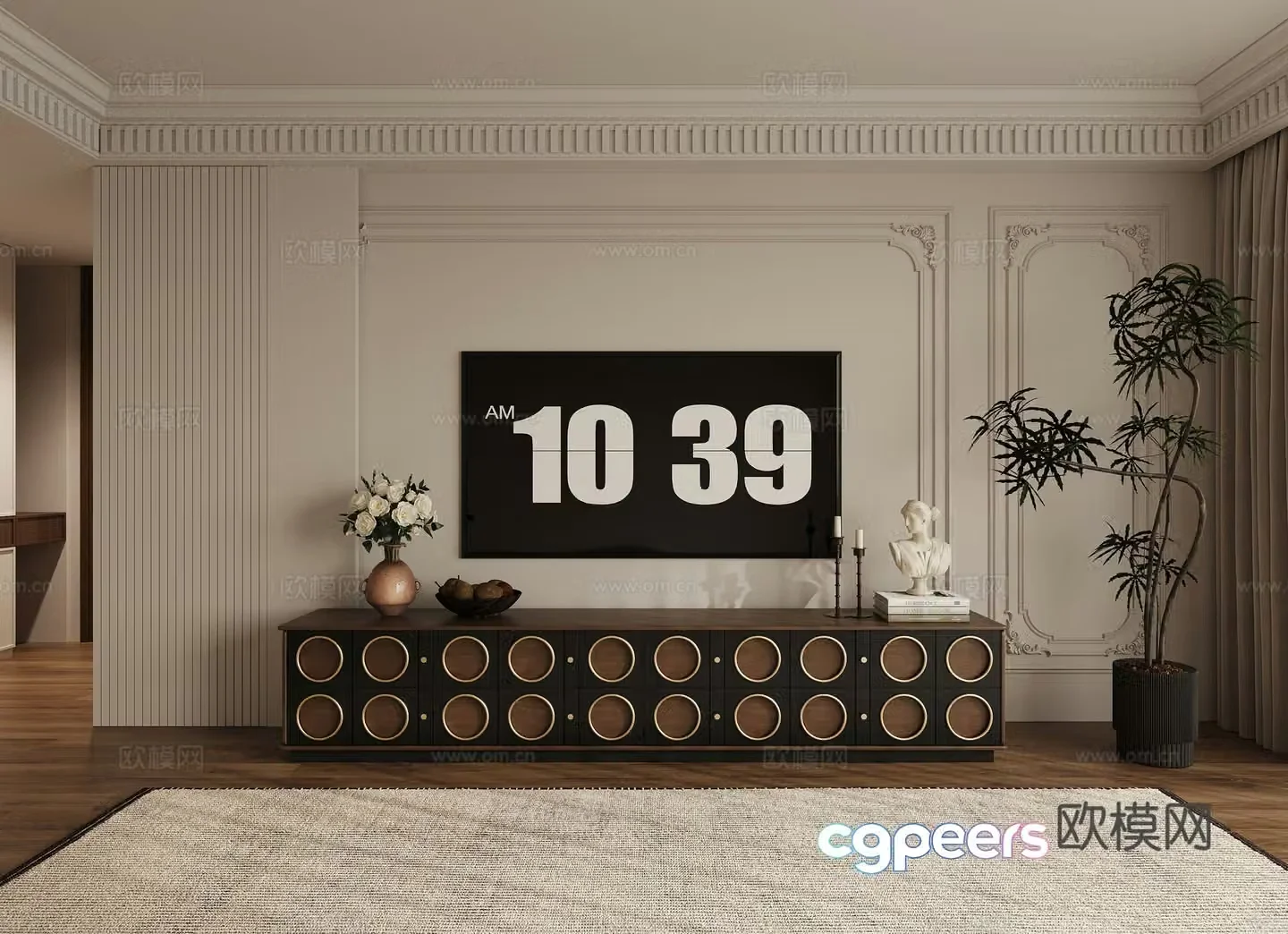 Middle-aged TV cabinet 3D model