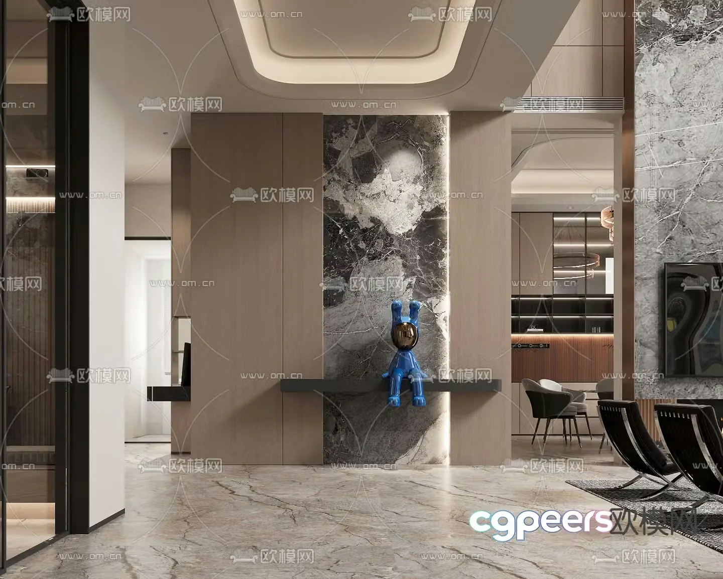 Entrance entrance hall Decorative hall Aisle 3D model