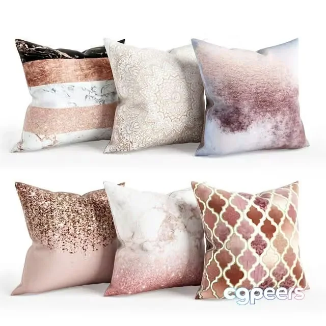3ds Max Free – Rose_Gold_Pillow_Set_002