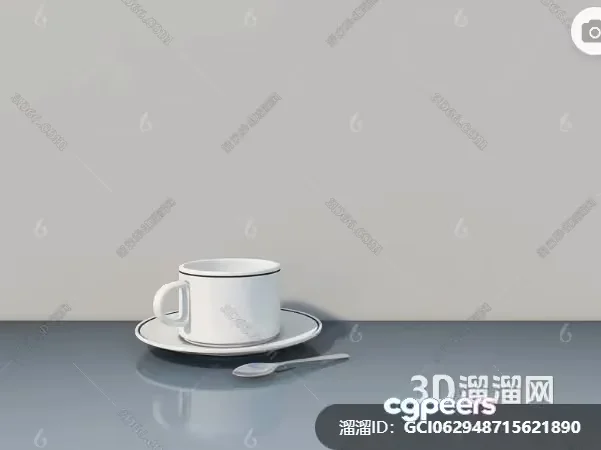 White Ceramic Cup And Saucer 3D Model – 15325 – VRAY Render