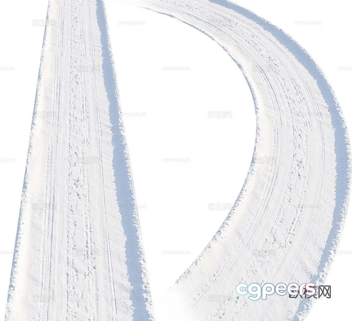 Modern snow road snowy road snowy road snow road pavement road 3d model