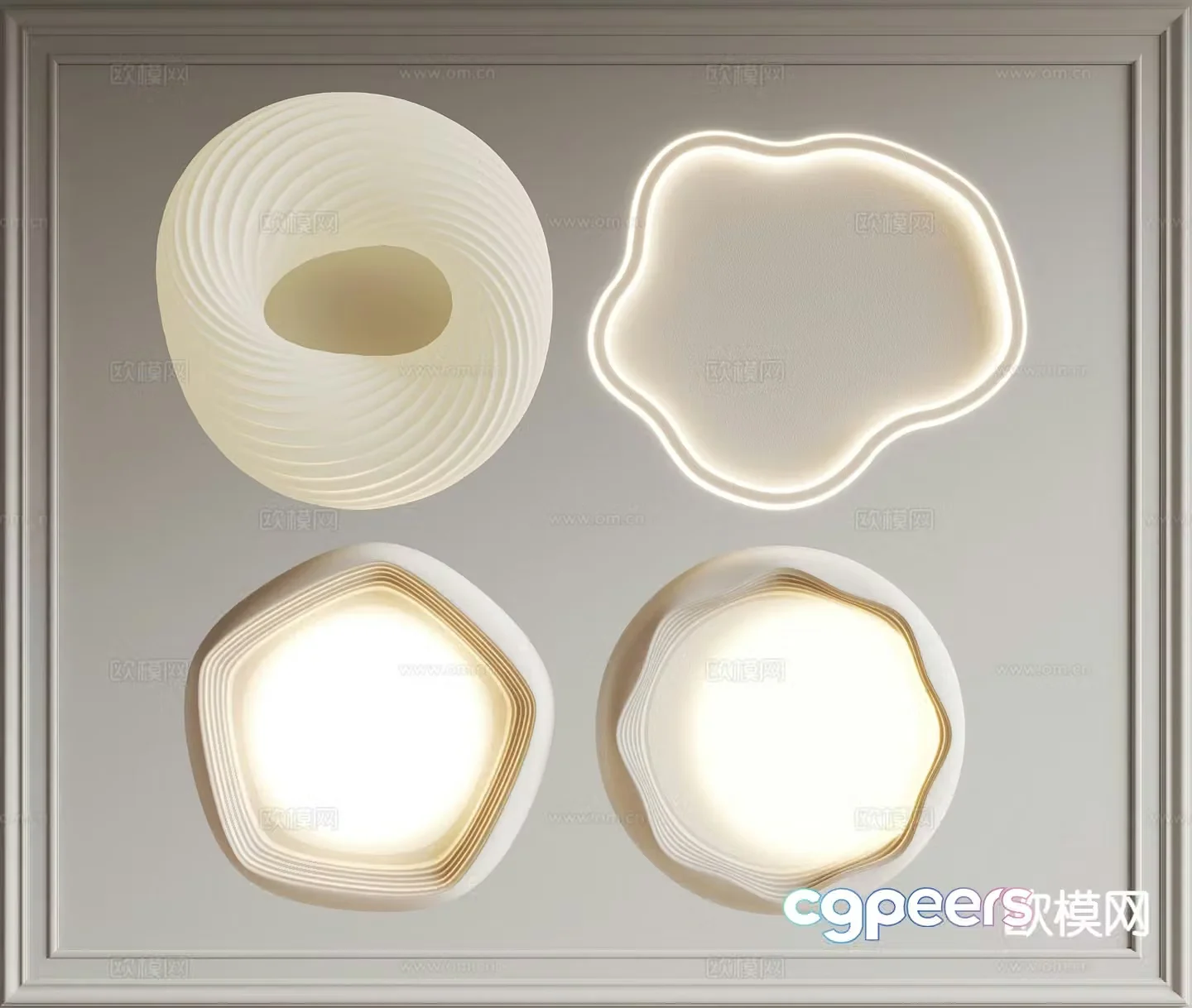 Creamy air ceiling lamp Bedroom ceiling lamp 3d model