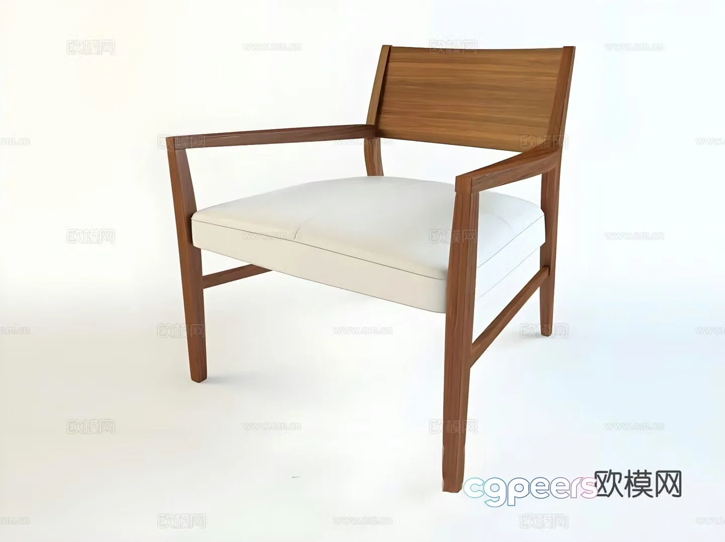 Leisure chair solid wood chair dining chair tea chair armchair 3d model