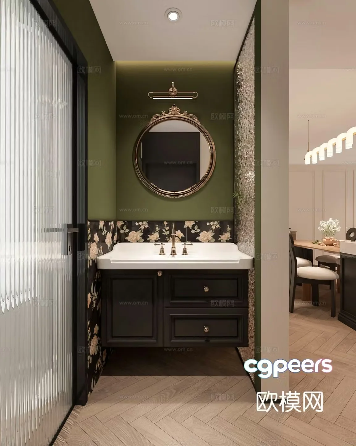 French bathroom dry area 3d model