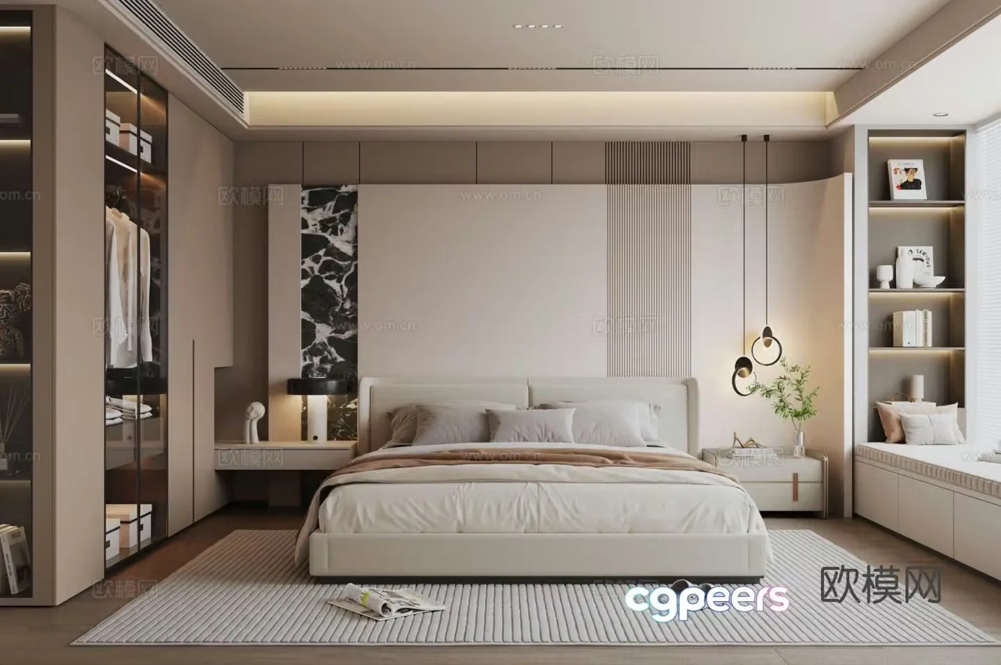 Italian style bedroom master bedroom 3d model