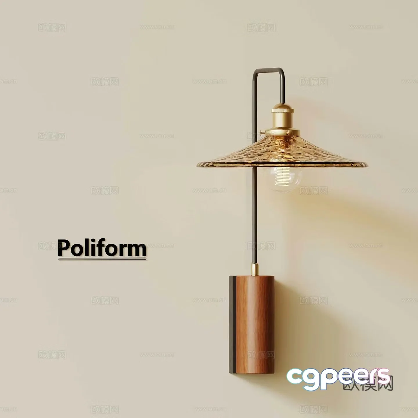 French medieval wall light 3D model