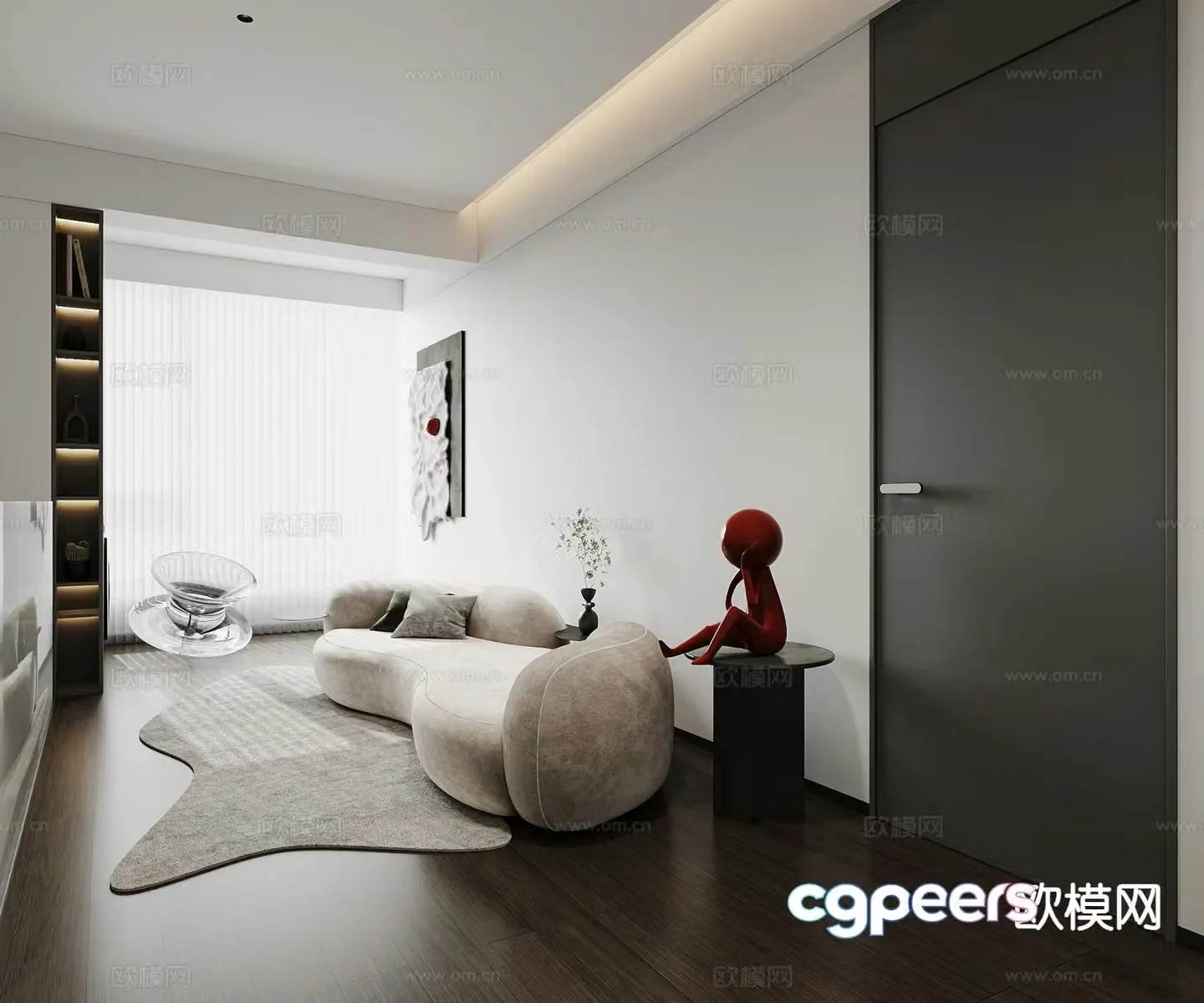 Advanced gray utility room leisure area 3D model