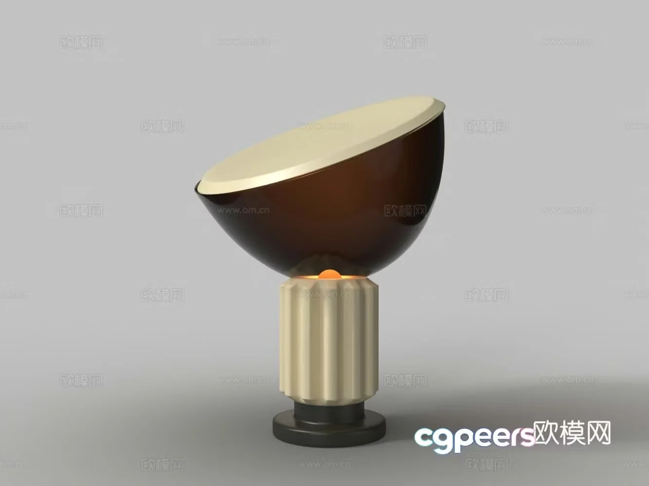 Modern plastic acrylic hemisphere table lamp 3d model