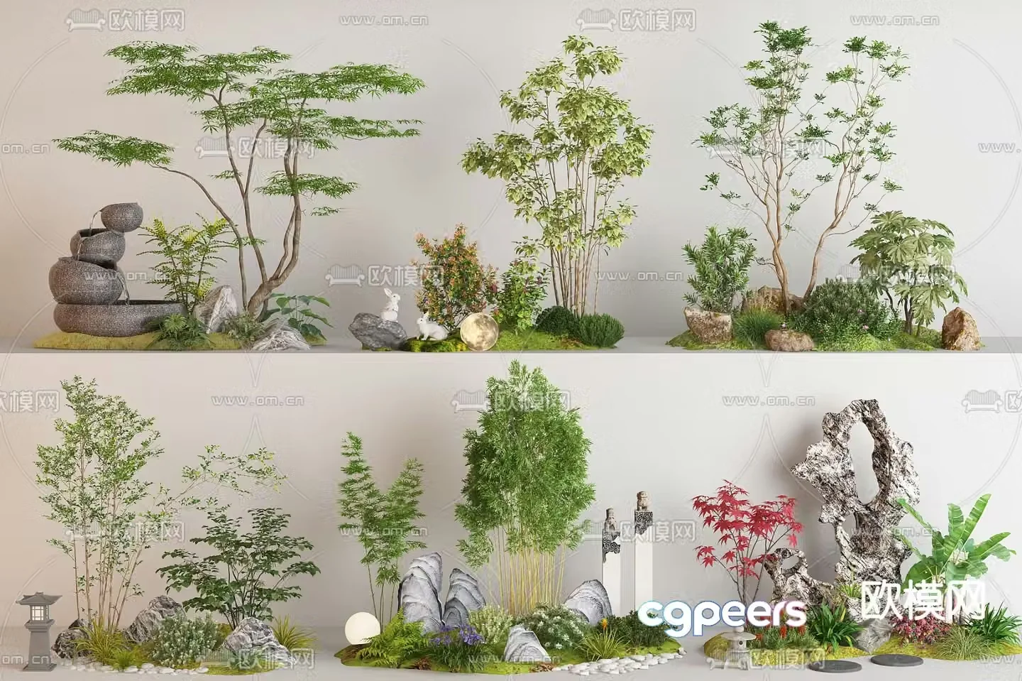 Garden sketch plant pile fern sketch 3D model