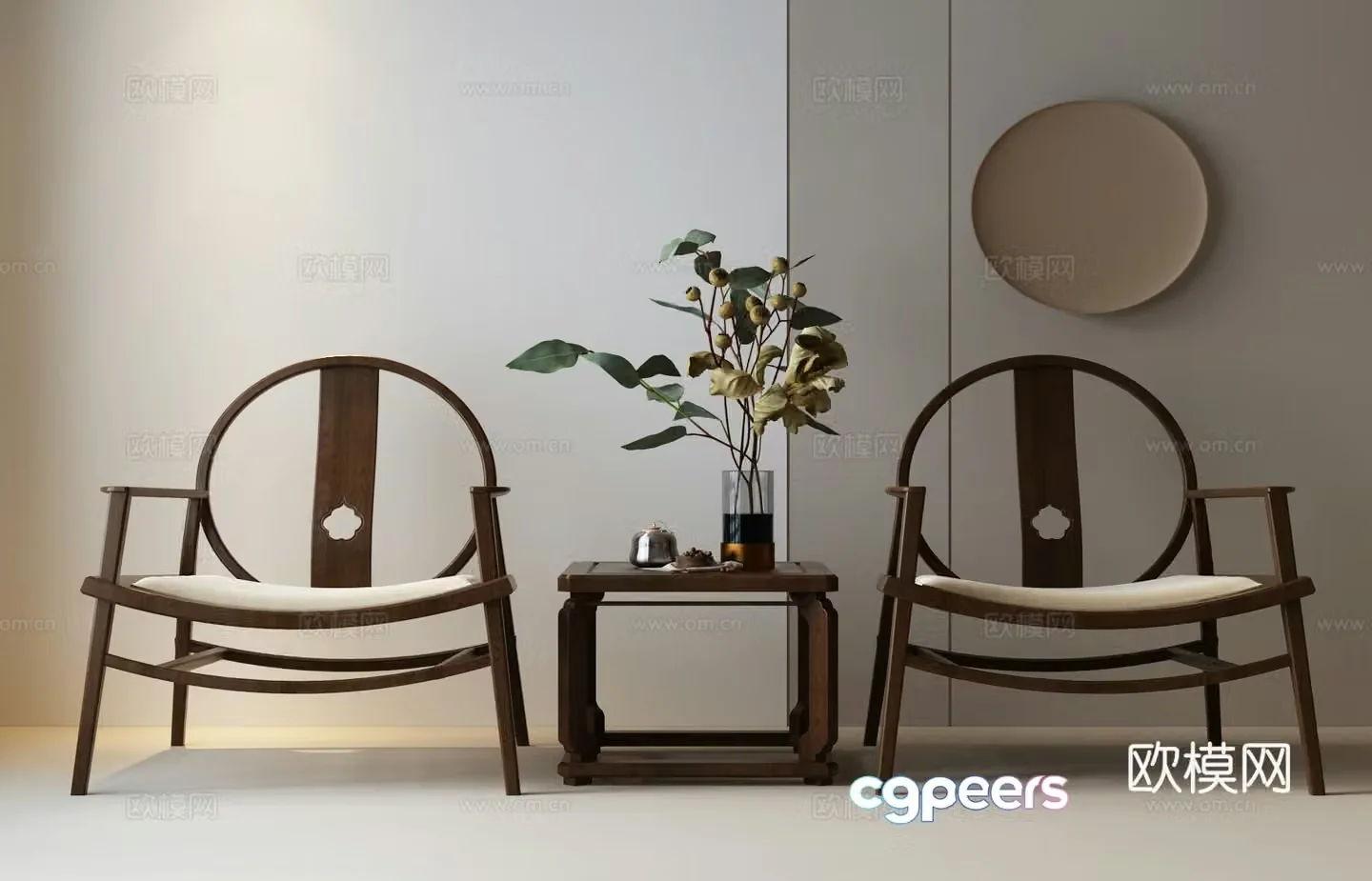 Modern new Chinese style leisure chair Song’s leisure chair 3d model
