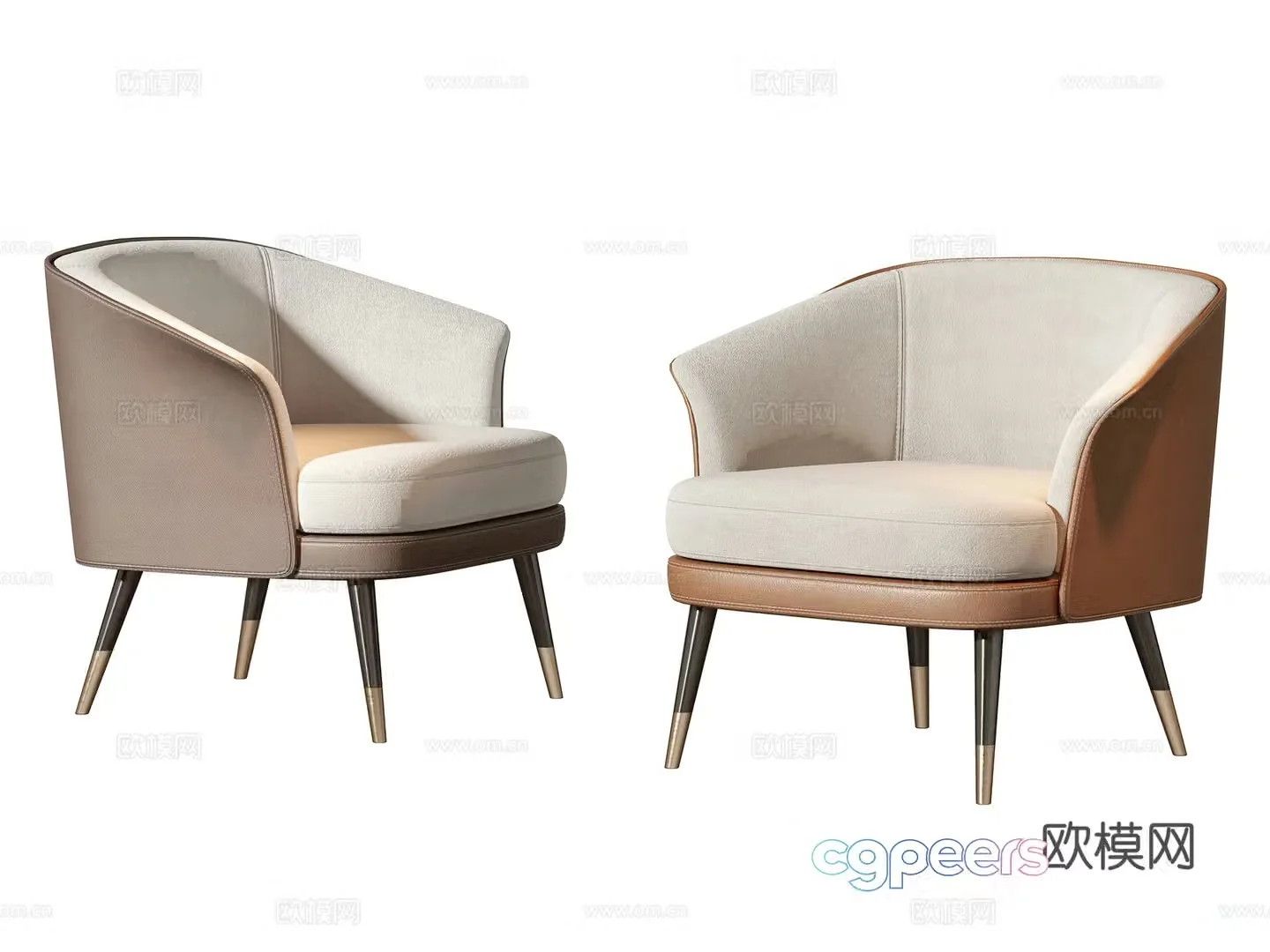Simple European leisure chair 3d model