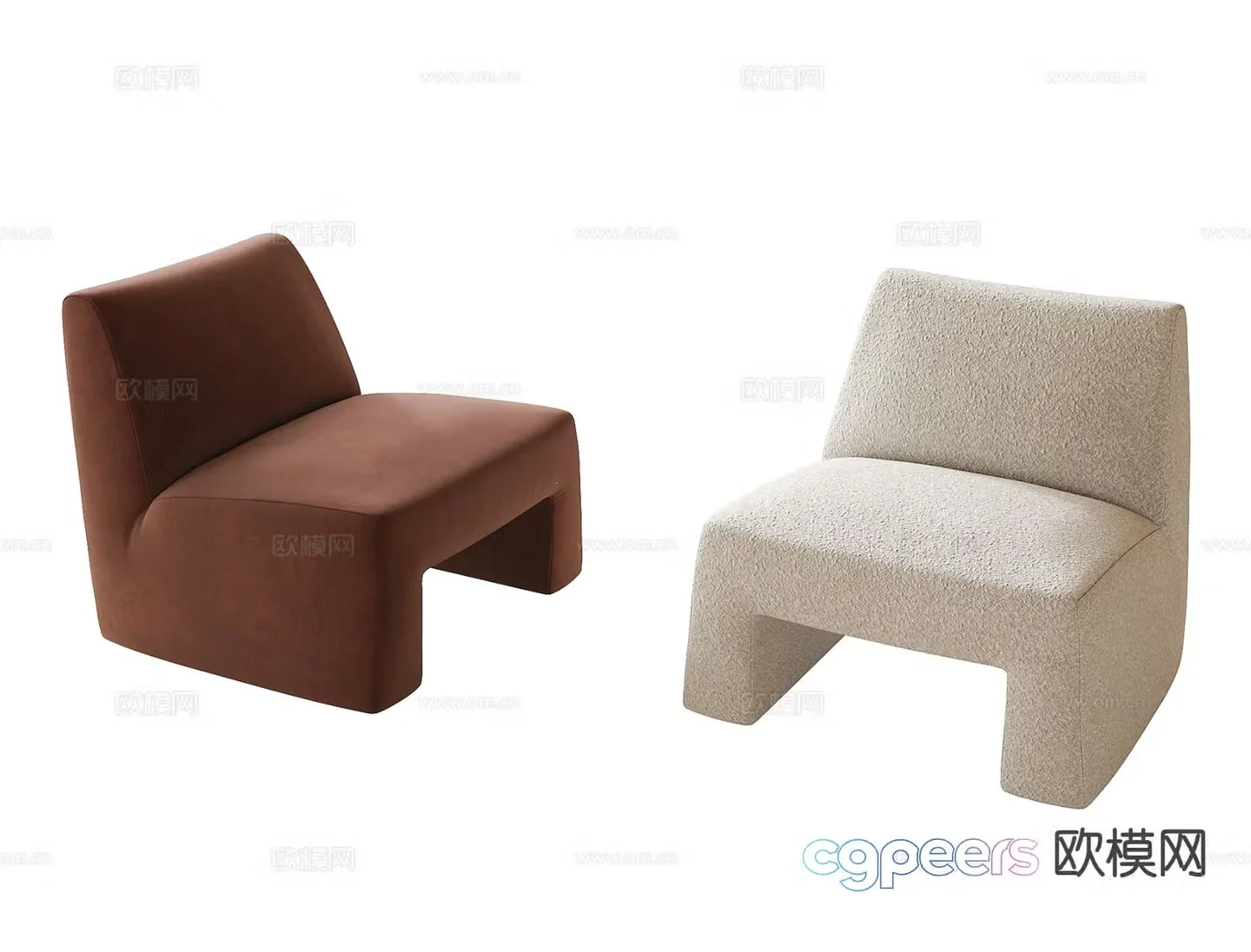 Modern single sofa 3d model