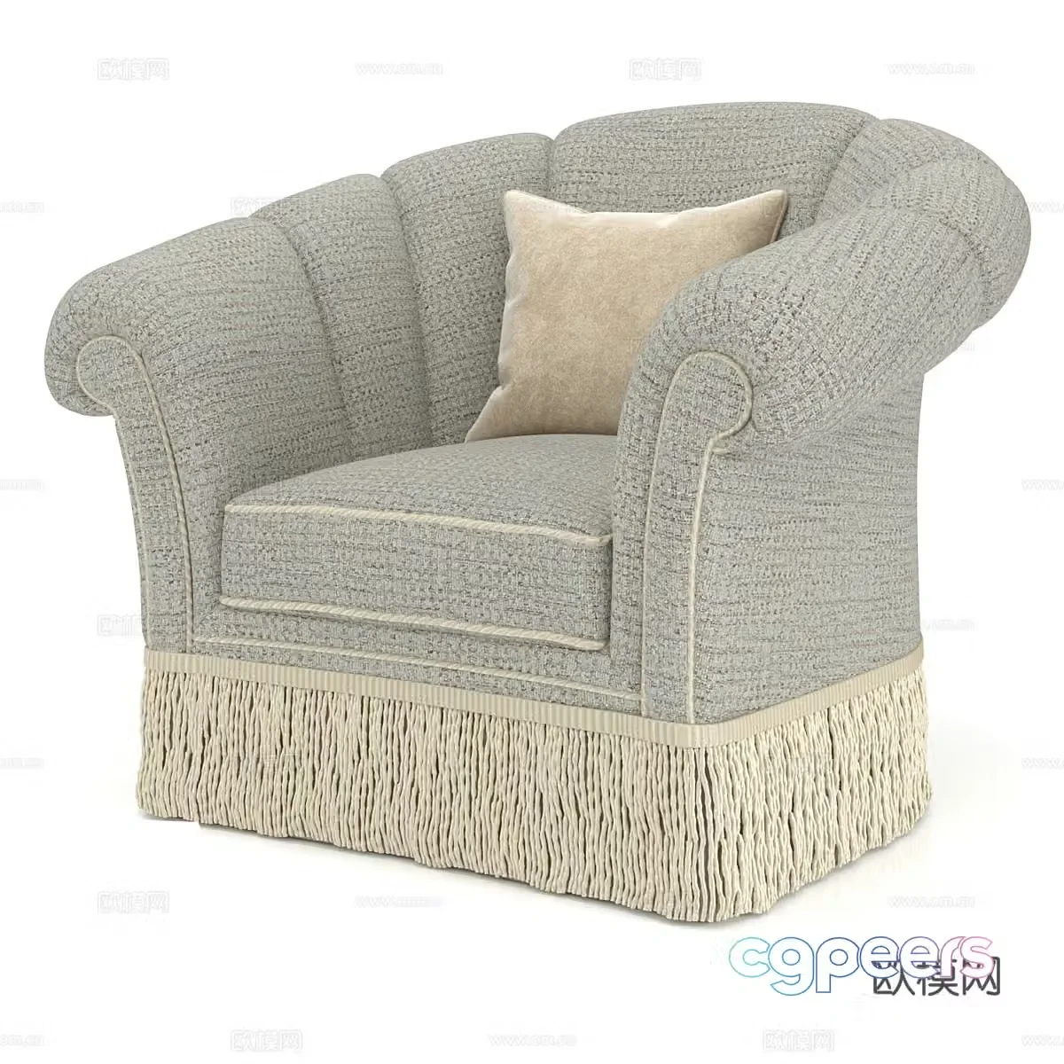 American single sofa 3d model