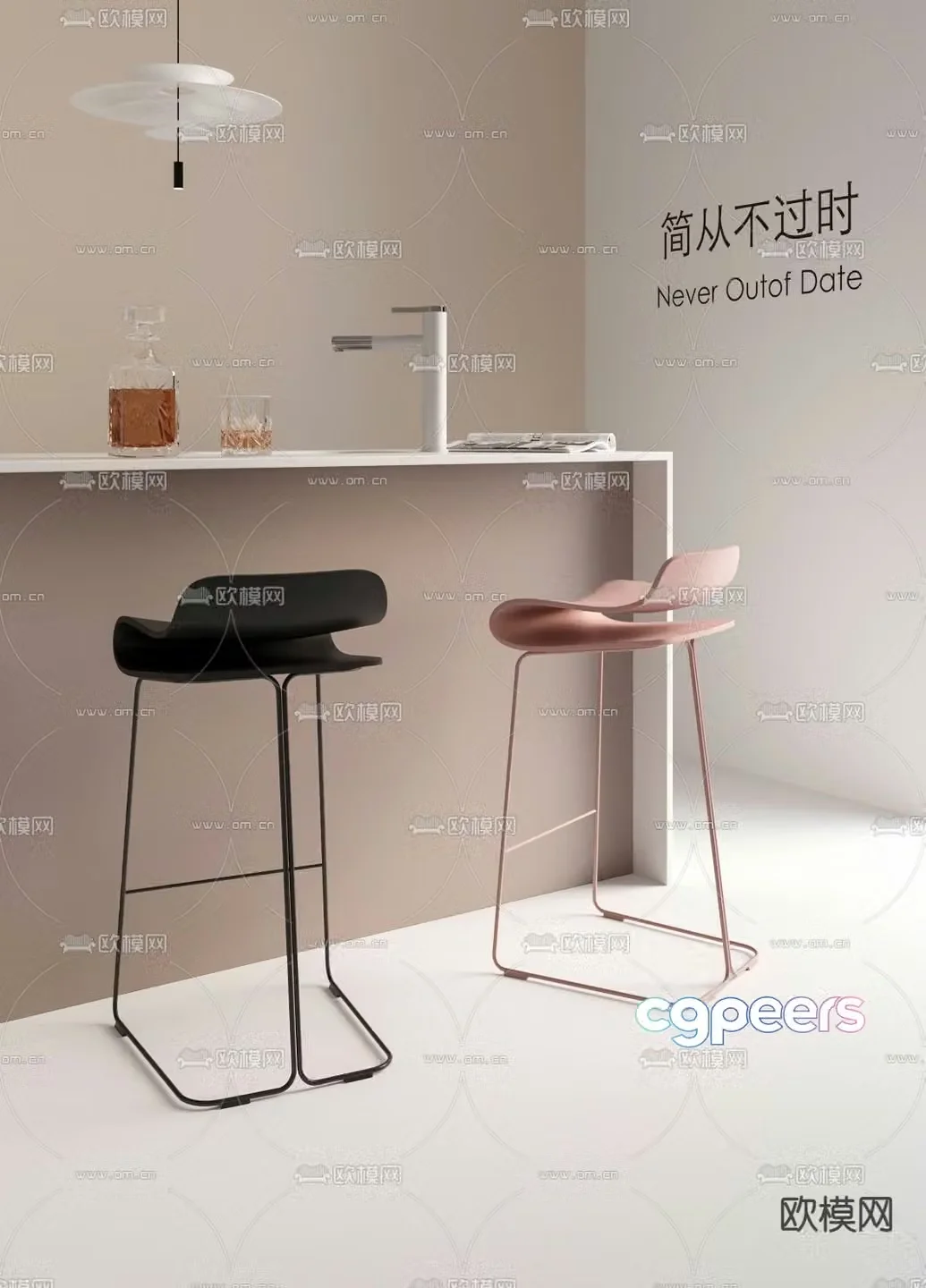 bar stool bar stool high stool 3d model