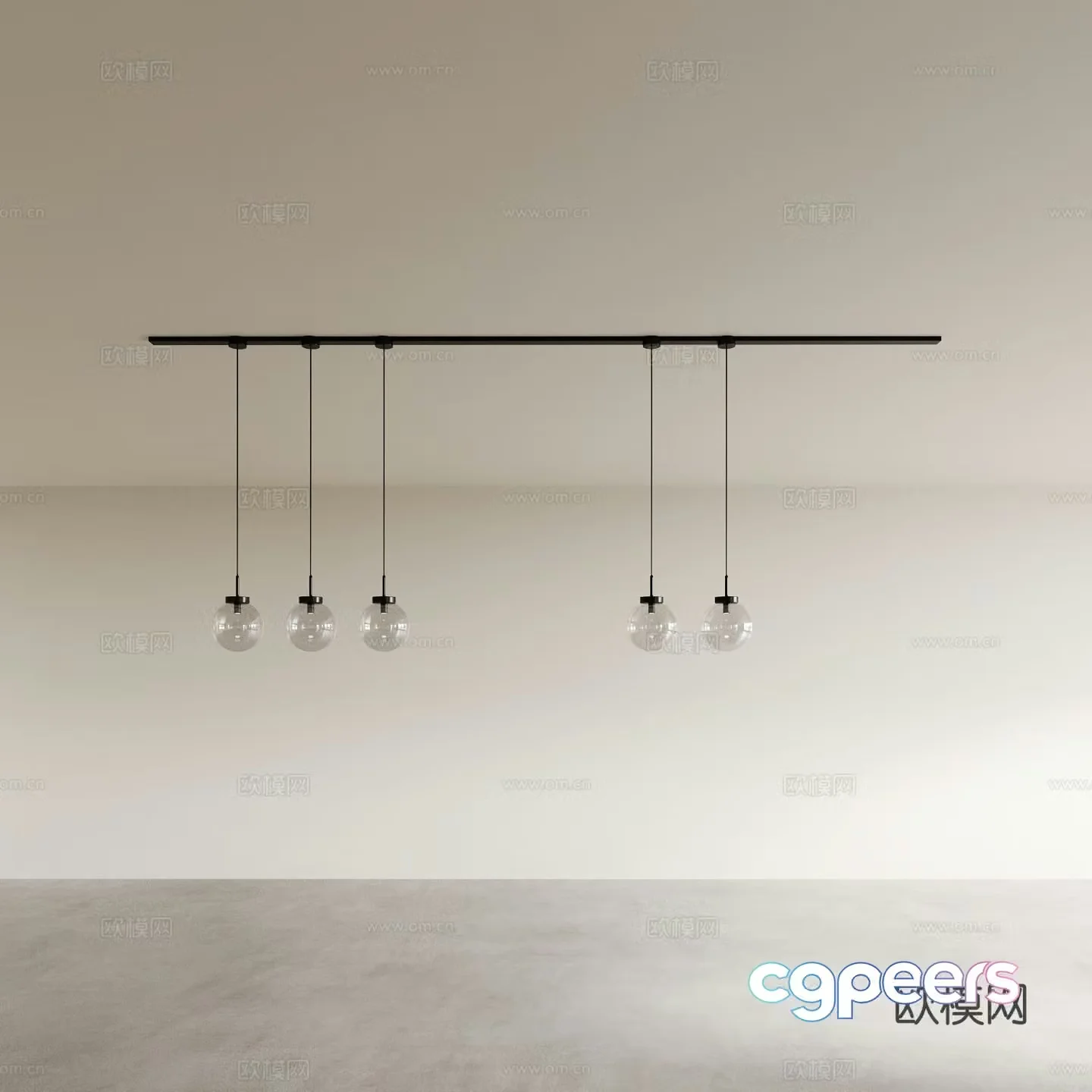 Glass chandelier restaurant chandelier 3d model