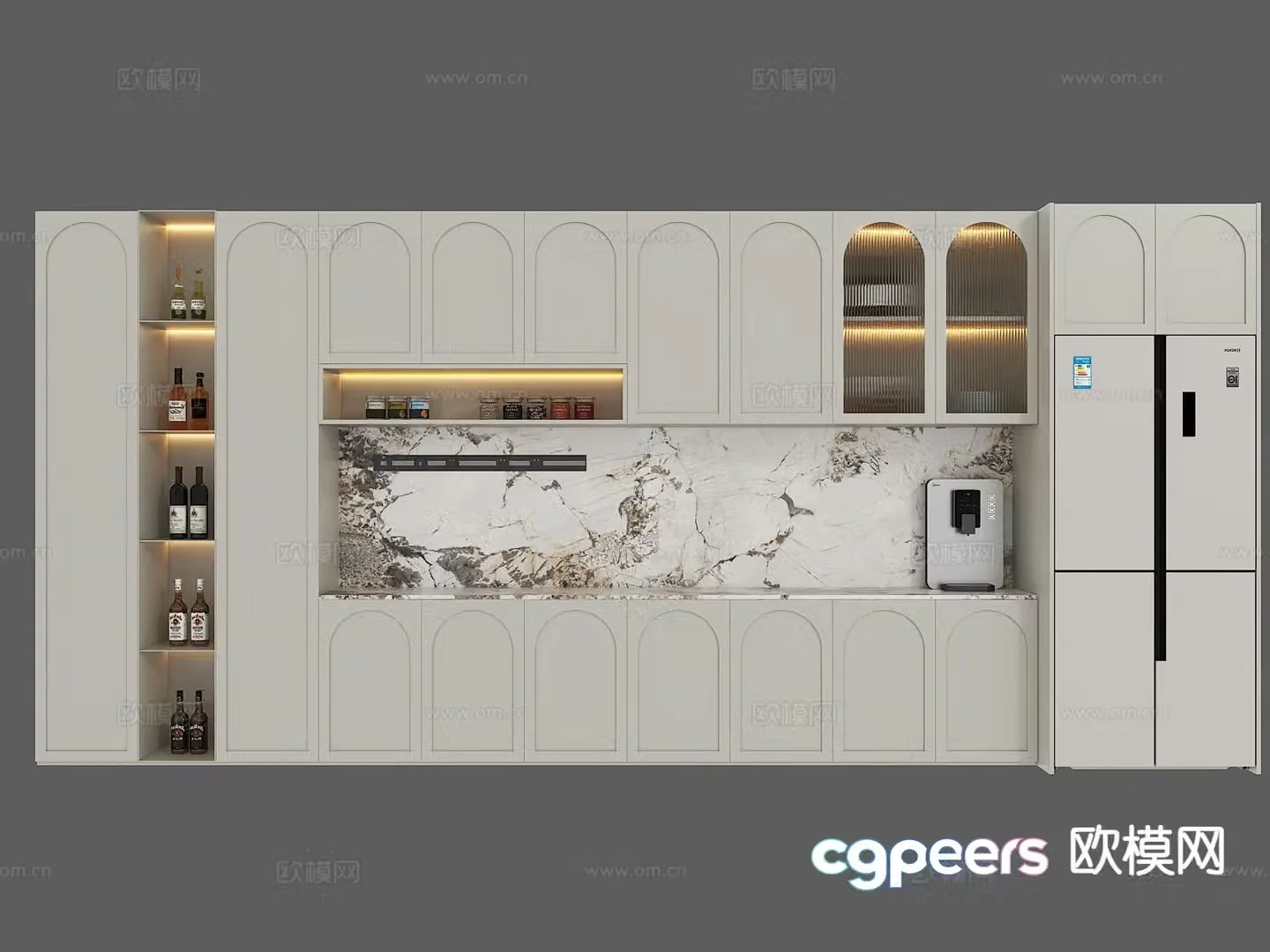 French wine cabinet 3d model