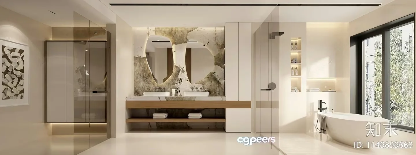 Modern Bathroom Interior 3D Model – 7830 – VRAY Render