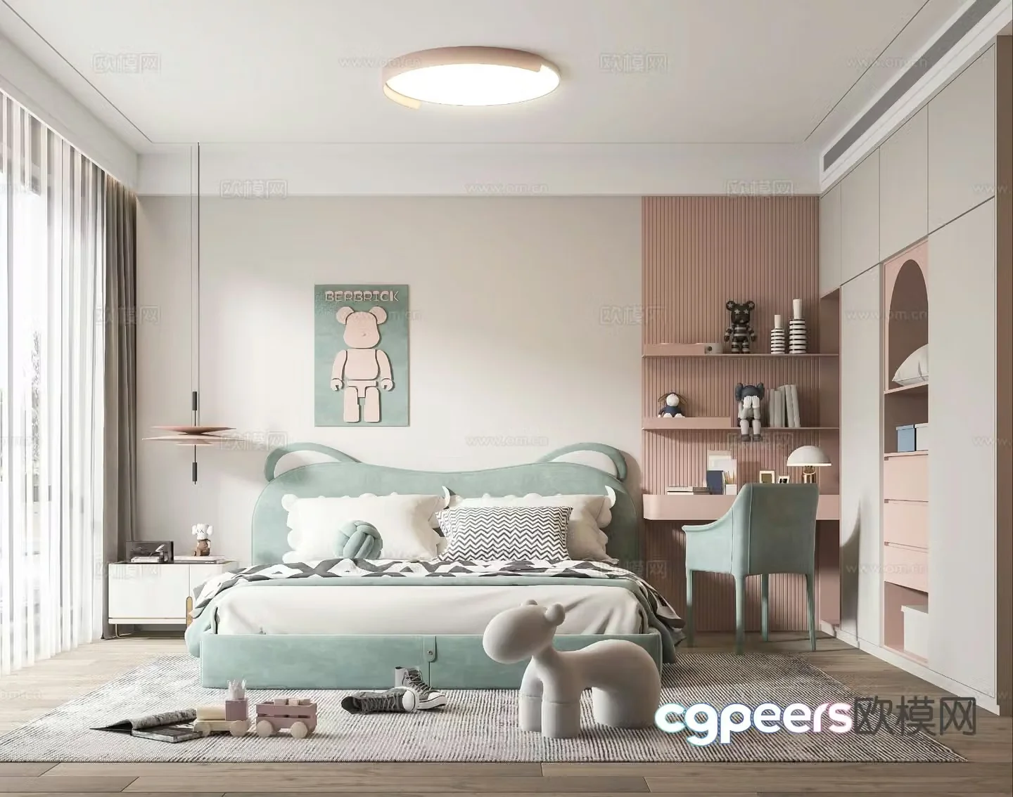 Modern children’s room girl’s room kid’s room 3d model