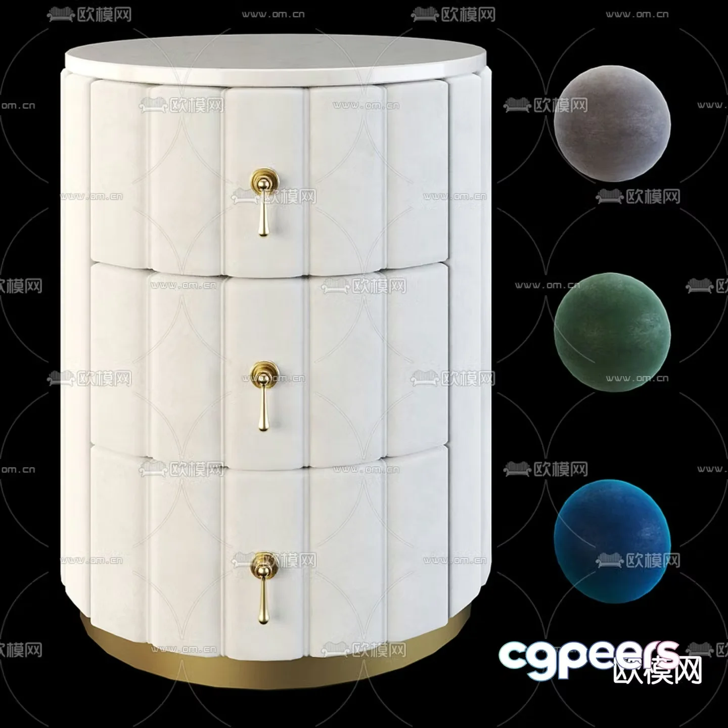 Light luxury bedside table 3D model
