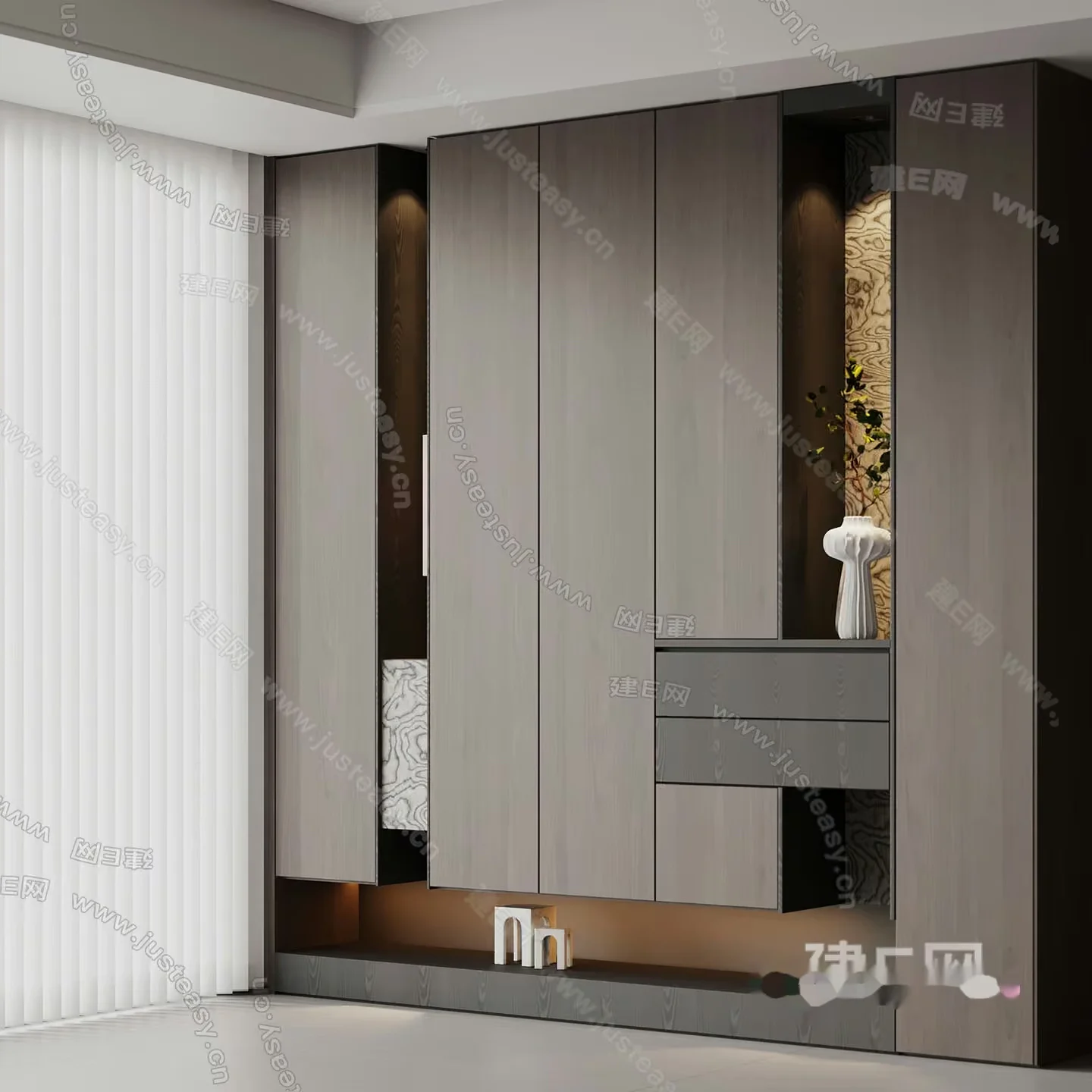 Modern Wooden Cabinet 3D Model – 2574 – VRAY Render