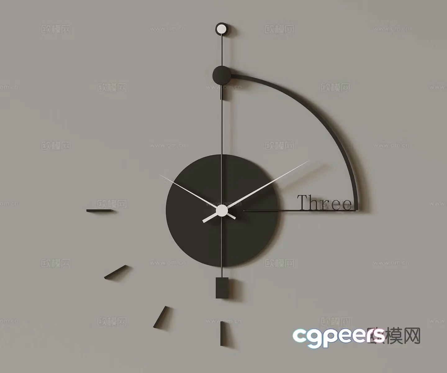 Modern watch Modern creative wall clock 3d model