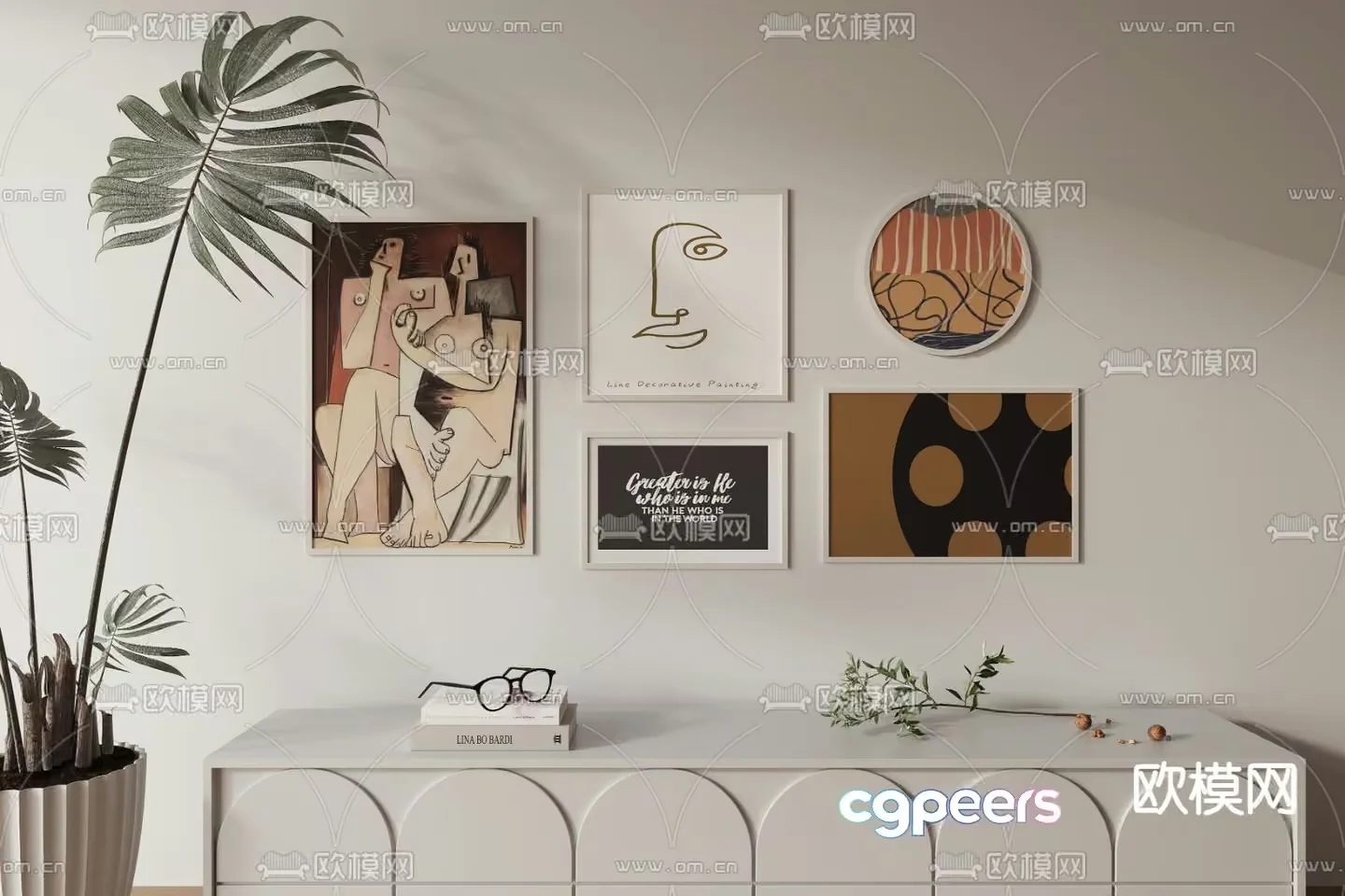 Modern Art Collection 3D Model – 1249 – VRAY Render