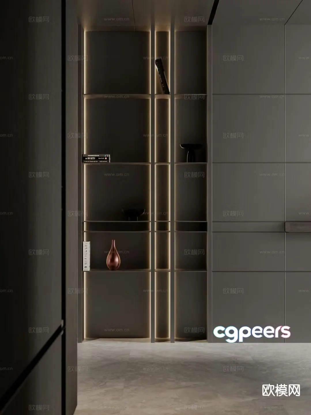 Modern bookcase decorative cabinet 3d model