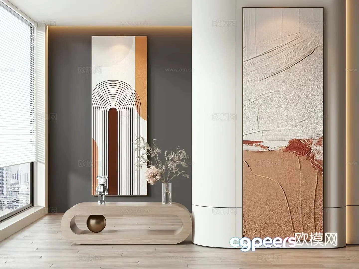 Modern hanging painting decorative painting 3d model