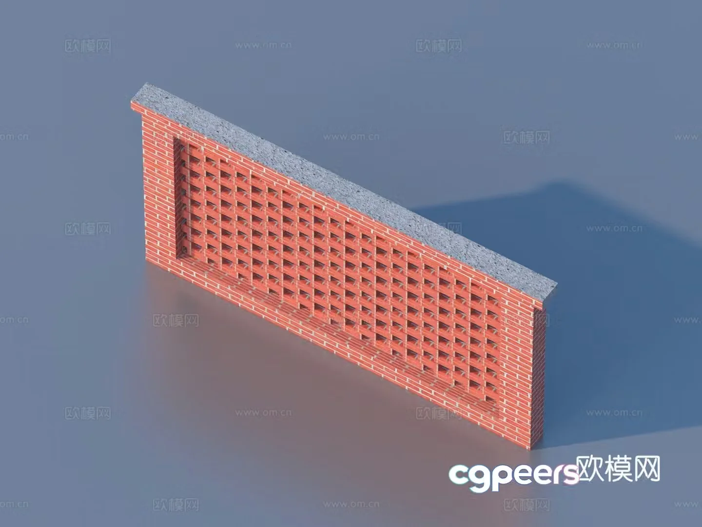 Brick wall Red brick wall Three-dimensional brick wall 3d model