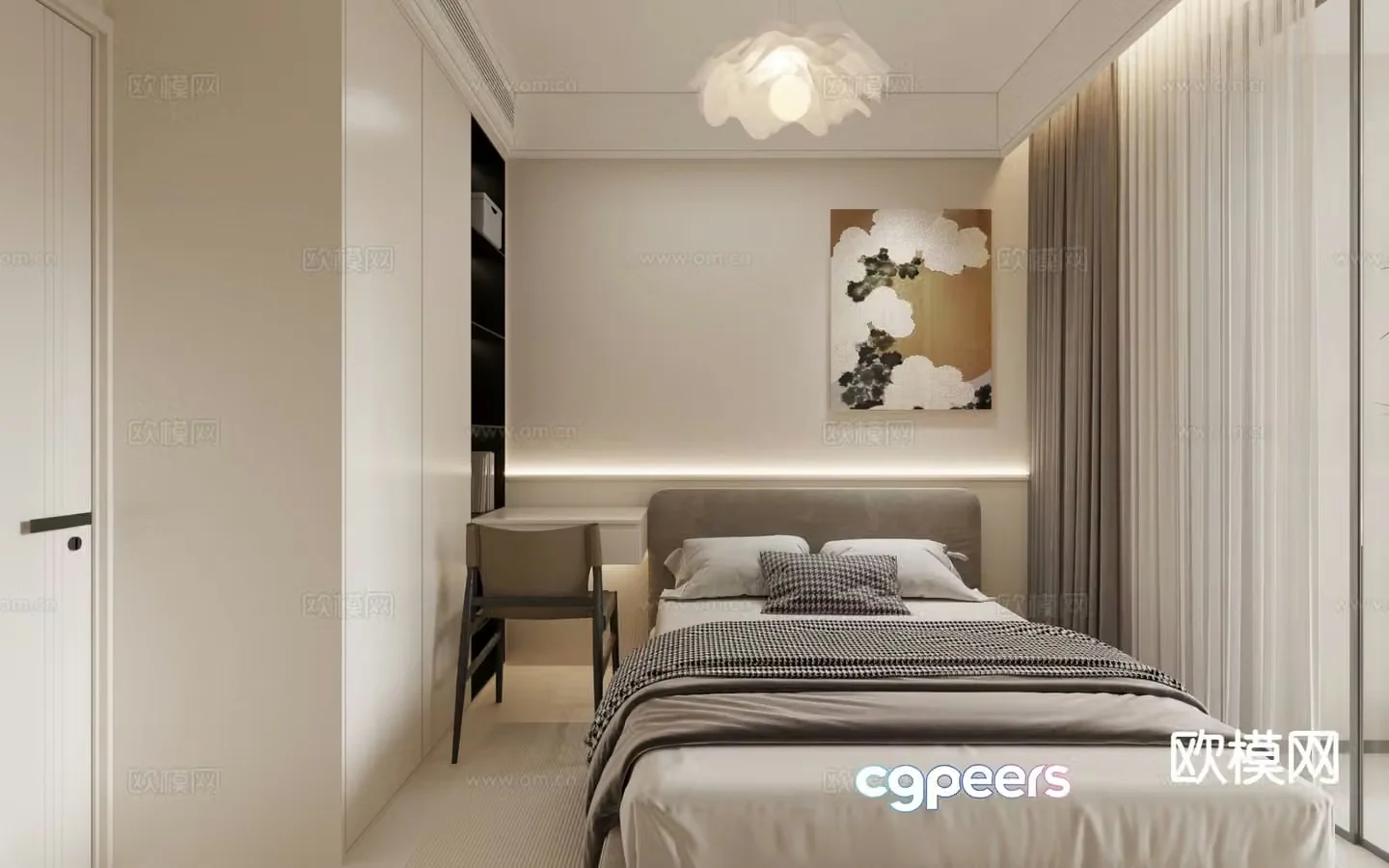 Modern bedroom second bedroom 3d model