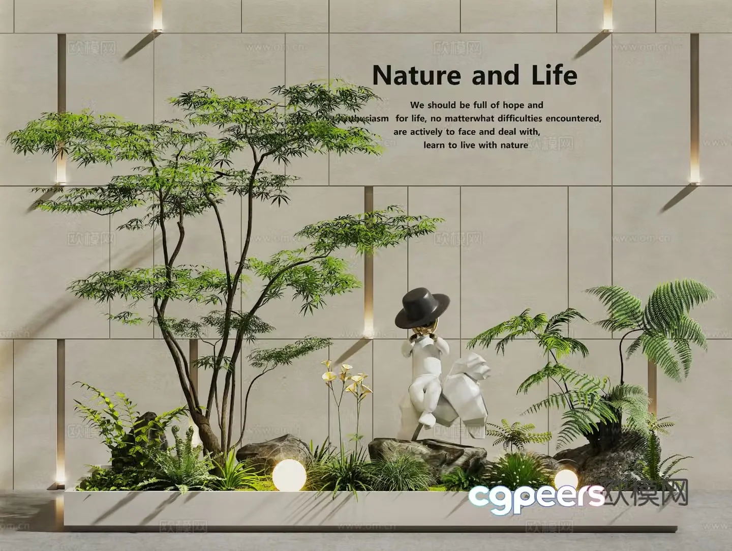 Modern interior landscape Landscape Landscape Tree Plant Landscape Garden Landscape Green Plant 3D Model