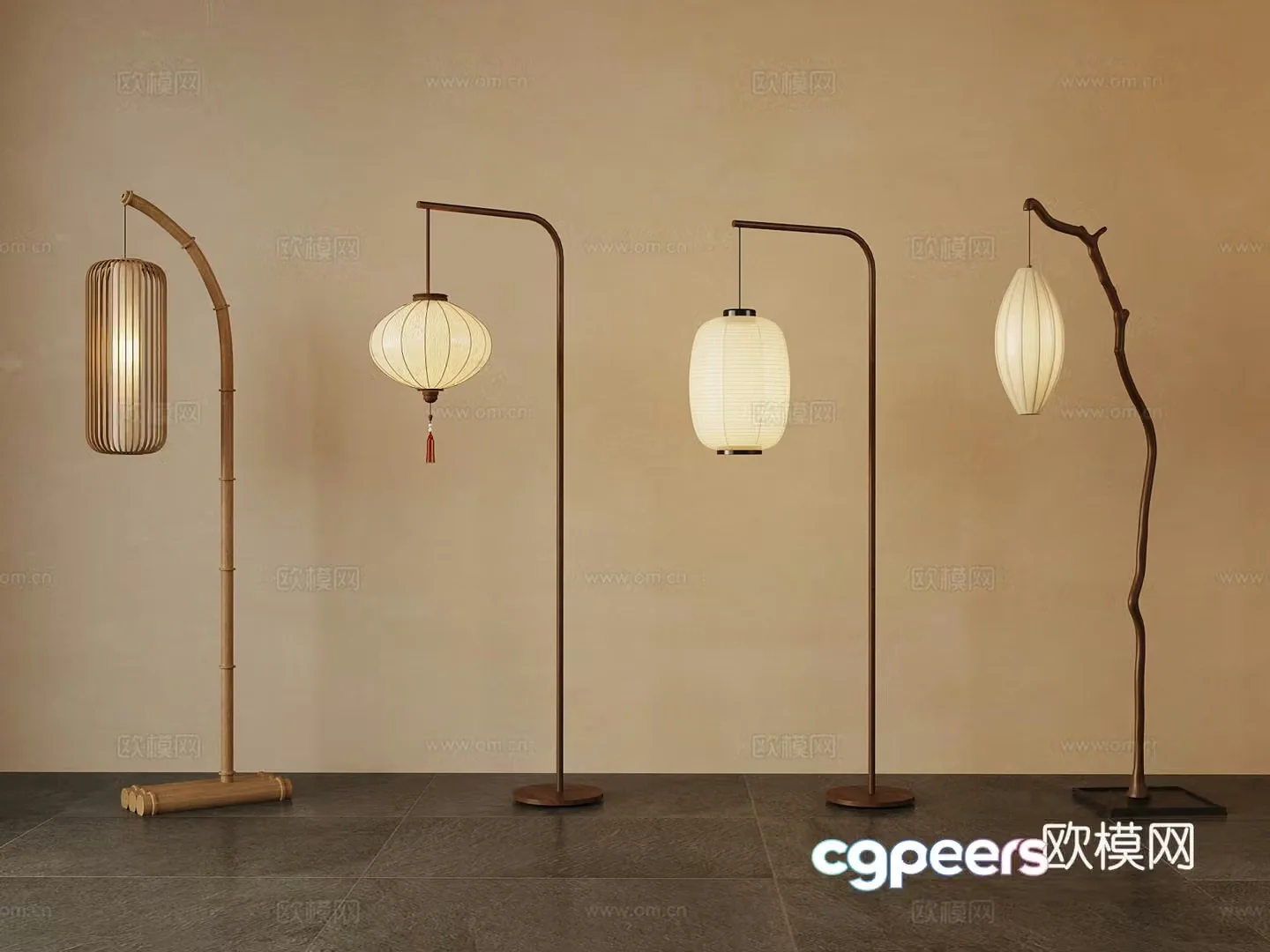 New Chinese floor lamp 3D model