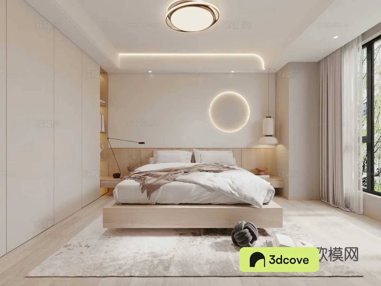 Wasabi Creamy Bedroom 3D Model