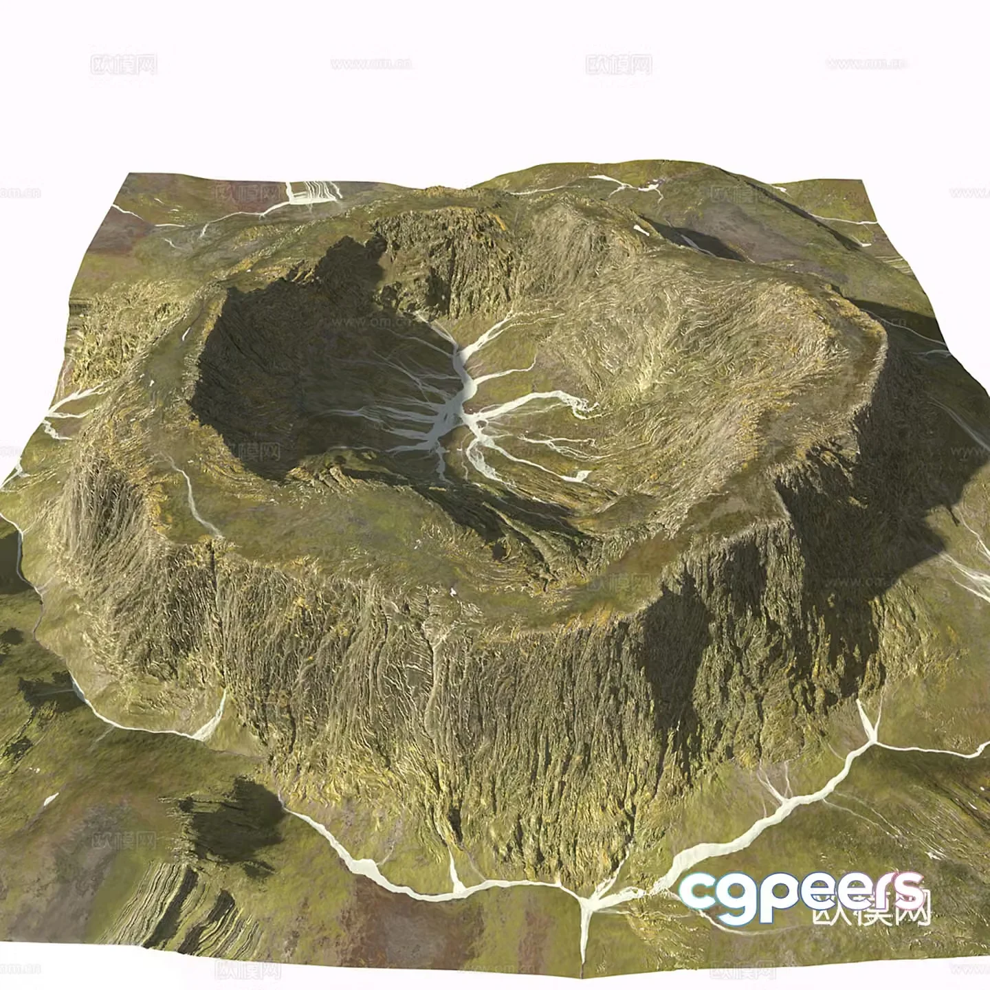 modern mountains mountain terrain rockery 3d model