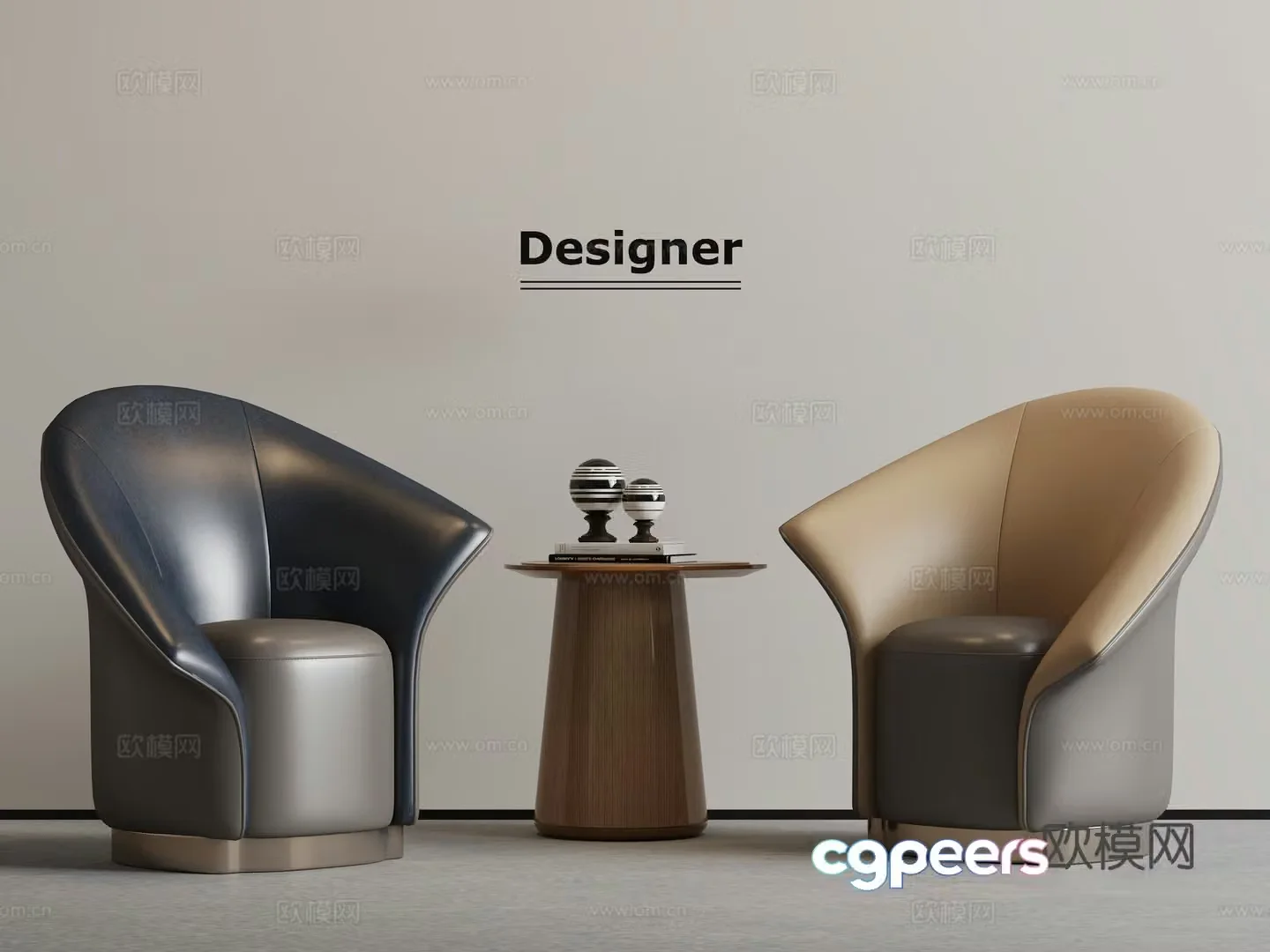 Modern light luxury leisure chair 3d model