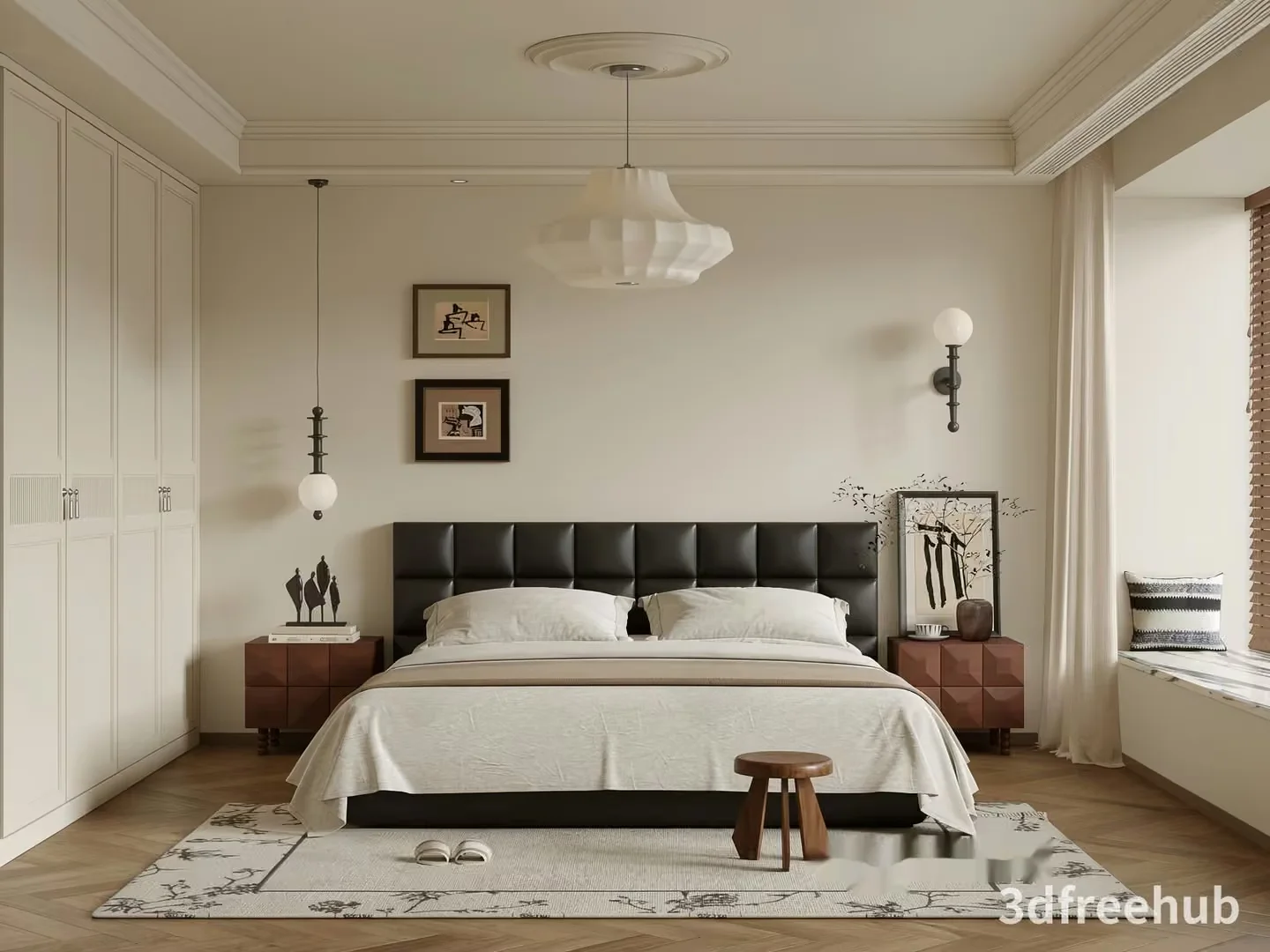 Cozy Bedroom 3D Model – 19325 – VRAY Render