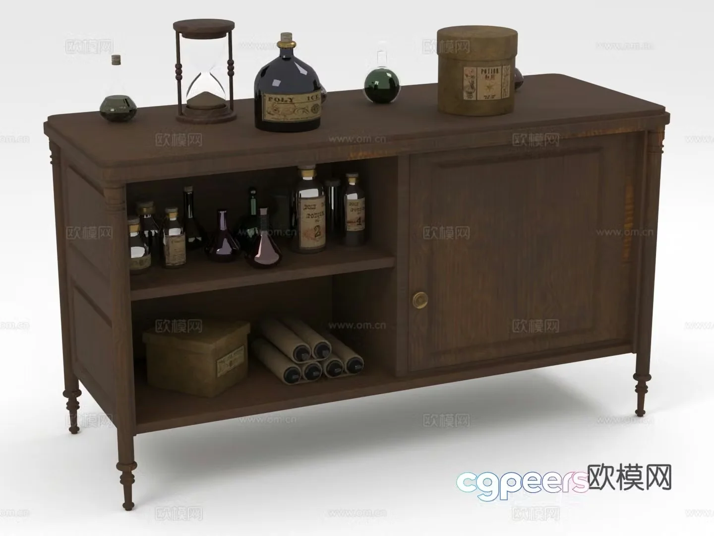 Wooden cabinet cabinet cabinet storage cabinet display cabinet cabinet 3d model