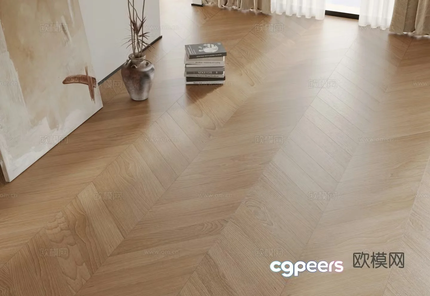 New Chinese style wooden floor 3D model