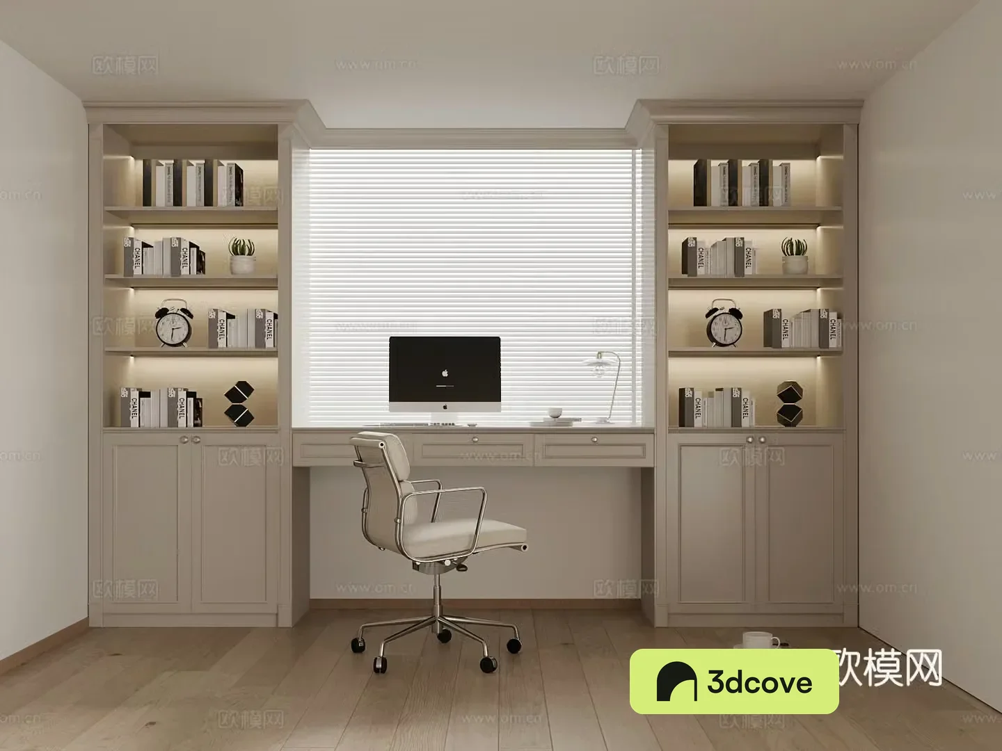 Modern desk integrated cabinet bay window cabinet