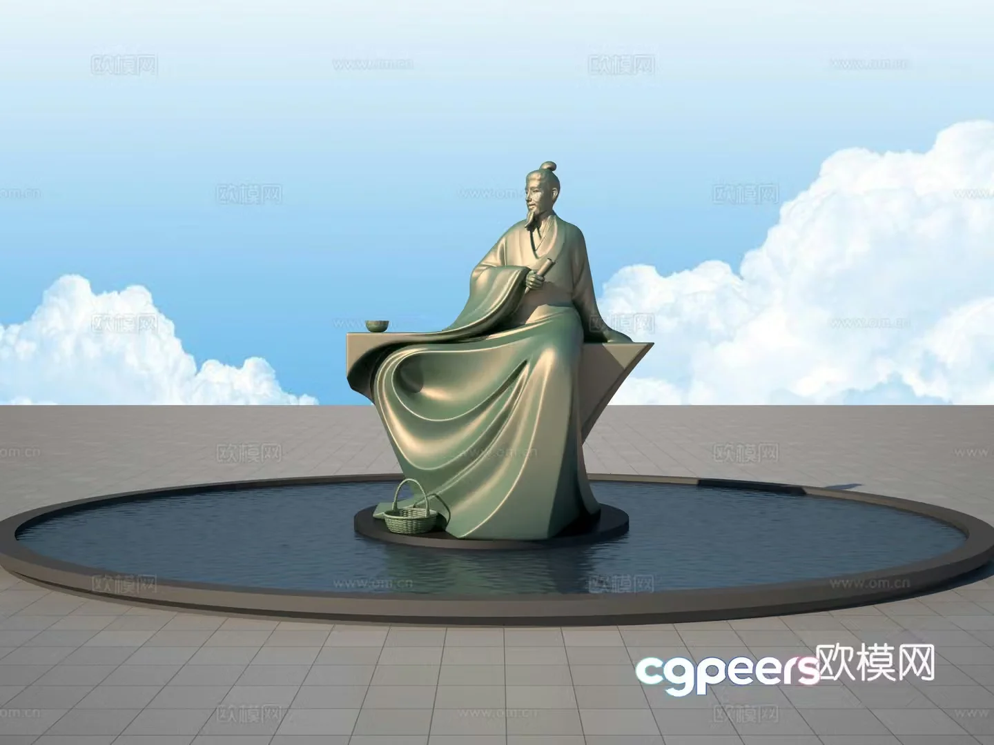 Ancient figure sculpture 3d model