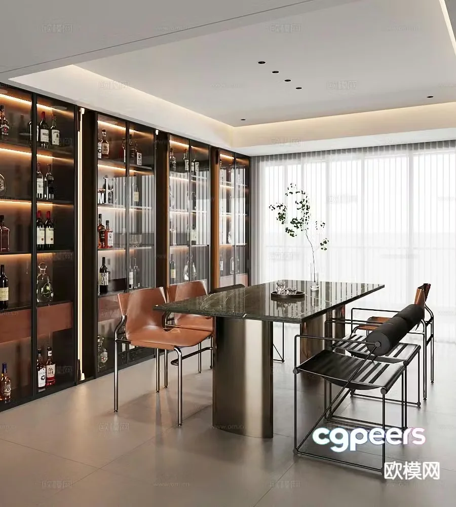 Modern restaurant 3d model